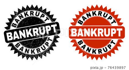 BANKRUPT Black Rosette Stamp Seal with...のイラスト素材 [76439897] - PIXTA