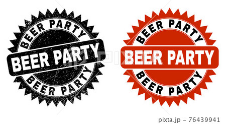 BEER PARTY Black Rosette Watermark with Distress Style BEER PARTY Black Rosette Watermark with Distress Style 76439941