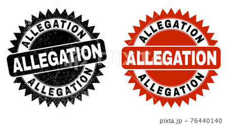 ALLEGATION Black Rosette Stamp Seal with Distress Style ALLEGATION Black Rosette Stamp Seal with Distress Style 76440140