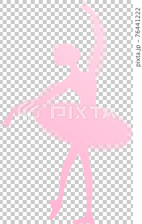ピンクのシルエットのバレリーナ　グラデーション 76441222