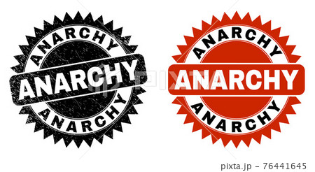 ANARCHY Black Rosette Stamp Seal with Distress Texture 76441645