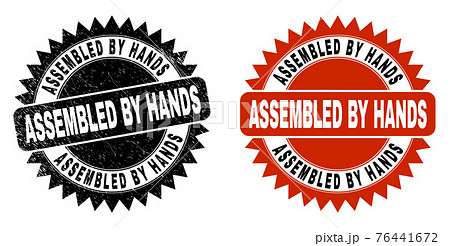 ASSEMBLED BY HANDS Black Rosette Seal with Grunge Style ASSEMBLED BY HANDS Black Rosette Seal with Grunge Style 76441672