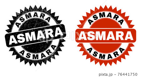 ASMARA Black Rosette Stamp Seal with Unclean Texture 76441750