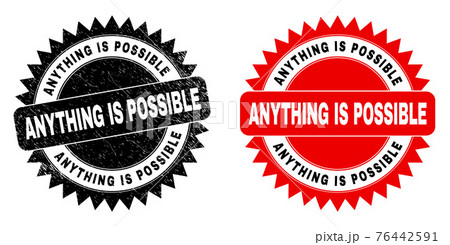 ANYTHING IS POSSIBLE Black Rosette Watermark with Distress Surface 76442591