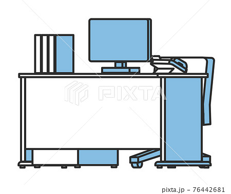 パソコンが置かれたデスクのイラスト素材 76442681