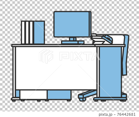 パソコンが置かれたデスクのイラスト素材 76442681