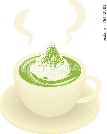 Cup of matcha green tea latte with accessories in background. Stock Photo  by ©Louno 156411208