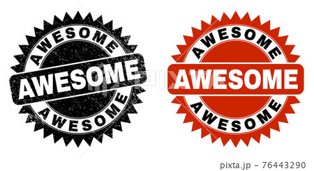 AWESOME Black Rosette Stamp Seal with Corroded...のイラスト素材 [76443290] - PIXTA