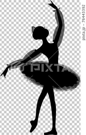 ブラックのシルエットのバレリーナ ブラックのシルエットのバレリーナ 76443392