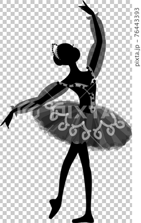 ブラックのシルエットのバレリーナ 76443393