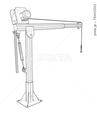 Davit or crane for boat. Vector Davit or crane for boat. Vector 76443501