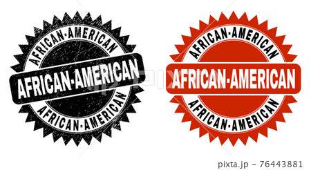 AFRICAN-AMERICAN Black Rosette Seal with Distress Texture 76443881