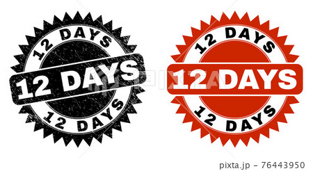 12 DAYS Black Rosette Seal with Grunged Texture 12 DAYS Black Rosette Seal with Grunged Texture 76443950