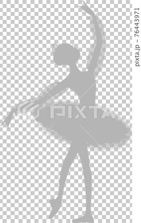 灰色剪影芭蕾舞女演員 76443971