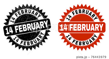 14 FEBRUARY Black Rosette Watermark with...のイラスト素材 [76443979] - PIXTA