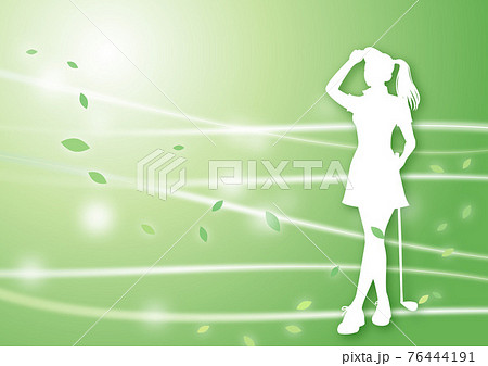 ゴルフイラスト シルエットの女性ゴルファー 8 風のきらめき 緑 グリーンのイラスト素材 ゴルフイラスト シルエットの女性ゴルファー 8 風のきらめき 緑 グリーンのイラスト素材