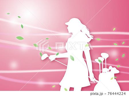 ゴルフイラスト シルエットの女性ゴルファー 7 風のきらめき ピンク 赤のイラスト素材 ゴルフイラスト シルエットの女性ゴルファー 7 風のきらめき ピンク 赤のイラスト素材