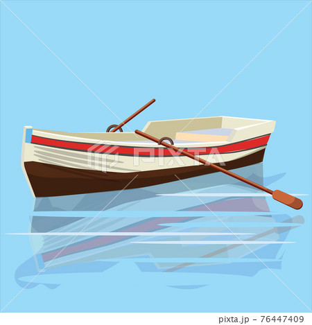 Boat with oars, rest, travel, vector, illustration, isolated 76447409