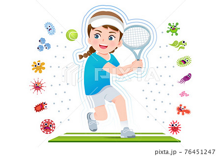 European girl play tennis to good healthy. European girl play tennis to good healthy. 76451247
