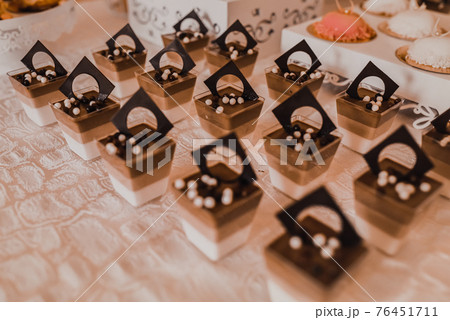 Sweet pastries desserts. Dinner Catering. Concept wedding birthday 76451711