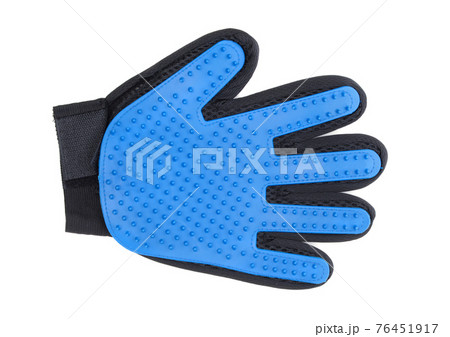 Glove for animal grooming isolated. Glove for animal grooming isolated. 76451917