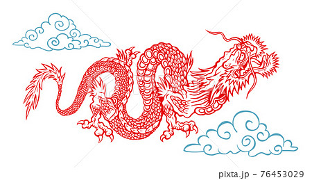Vector illustration of a Chinese dragon. 76453029
