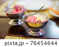 Fruit ice cream in metal bowls 76454644