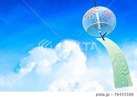江戸風鈴 夏空イメージ素材 江戸風鈴 夏空イメージ素材 76455566