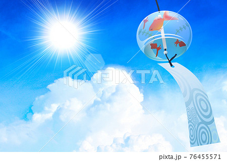 江戸風鈴 夏空イメージ素材 江戸風鈴 夏空イメージ素材 76455571