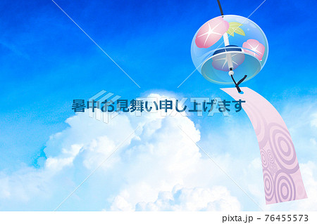 江戸風鈴　夏空イメージ素材 76455573