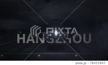 Plane taking off from the airport and HANGZHOU city name. 3d rendering Plane taking off from the airport and HANGZHOU city name. 3d rendering 76455947