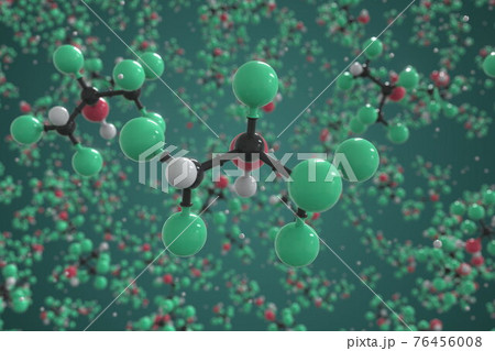 Hexafluoro-2-propanol molecule, ball-and-stick molecular model. Chemical 3d rendering 76456008