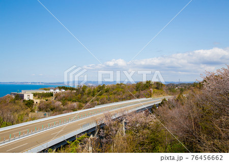 新潟県柏崎市の米山サービスエリアからの北陸自動車道上り 新潟県柏崎市の米山サービスエリアからの北陸自動車道上り 76456662