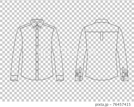 メンズ ボタンダウンシャツ ハンガーイラスト メンズ ボタンダウンシャツ ハンガーイラスト 76457415