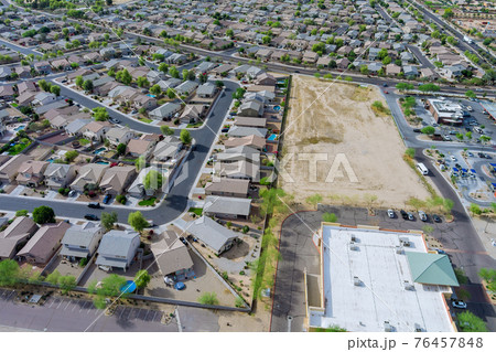 Aerial view of residential quarters at beautiful town urban landscape the Phoenix Arizona Aerial view of residential quarters at beautiful town urban landscape the Phoenix Arizona 76457848