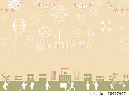 花火と夏祭りの風景 76457967
