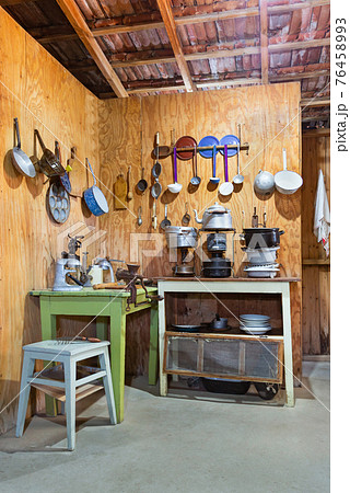 kitchen utensils in an old settlement 76458993