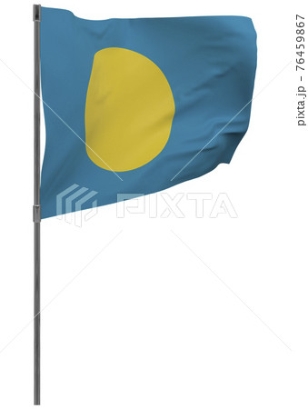 Palau flag on pole isolated 76459867
