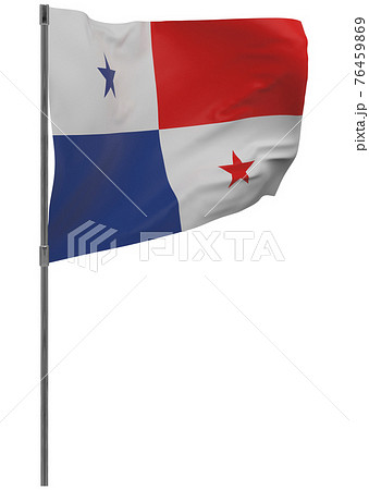 Panama flag on pole isolated 76459869