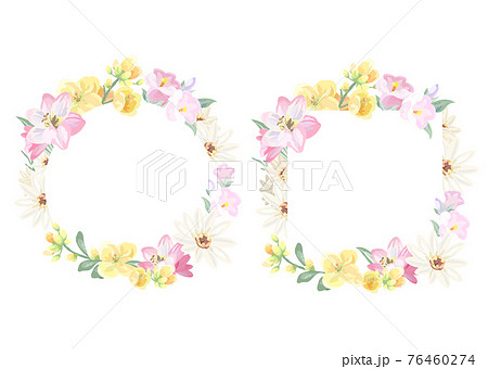 花フレーム 初夏の花のイラスト素材