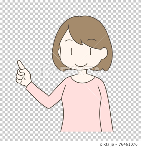 指をさす女性のイラストのイラスト素材 指をさす女性のイラストのイラスト素材