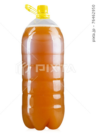 Plastic bottle of beer with handles isolated on white background Plastic bottle of beer with handles isolated on white background 76462950