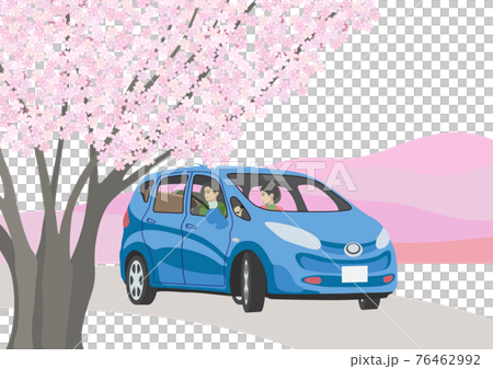 自動車に乗った男性と女性 76462992