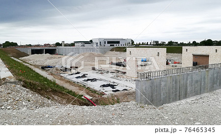 Highway construction site view. Civil engineering 76465345