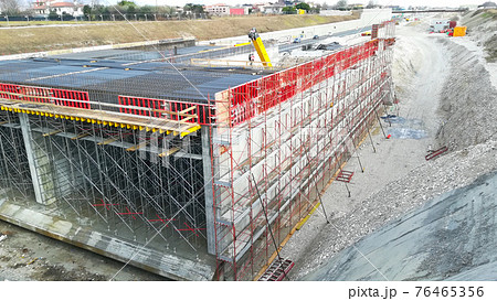 Highway construction site view. Civil engineering 76465356