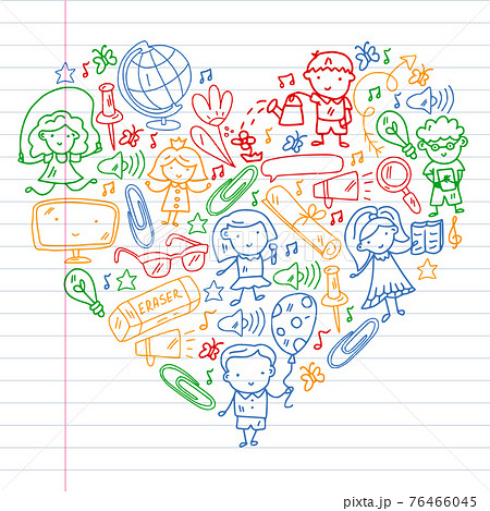 Happy school teens. Online education. E-learning. 76466045