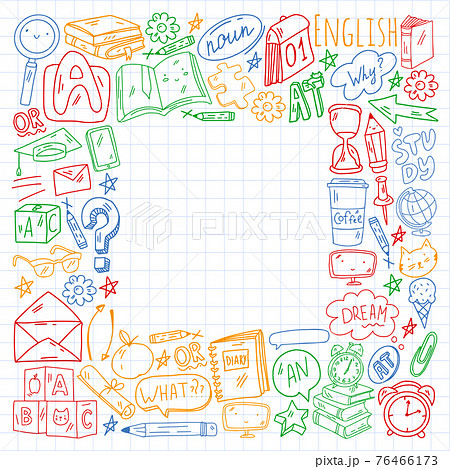 Young kids. School children. English courses. English language. 76466173