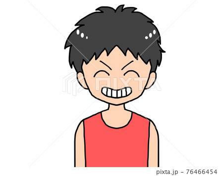 プロフィール画像やsnsのアイコンに使える笑顔の男の子のイラストのイラスト素材