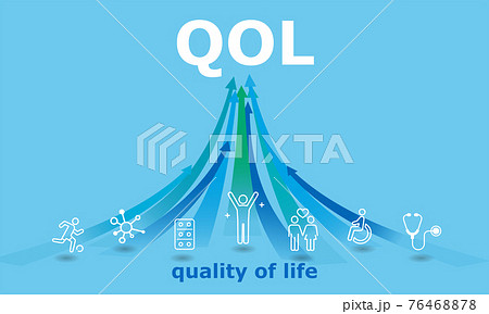 QOL、クオリティオブライフのアイコンイラストイメージ、ベクター 76468878