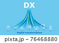 DX、デジタルトランスフォーメーションのイラストイメージ、ベクター 76468880